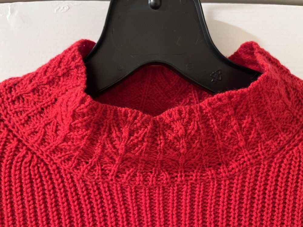 Rebecca Taylor womens Red Wool Blend Mock Neck Turtleneck Sweater size XS $295 - Picture 7 of 11